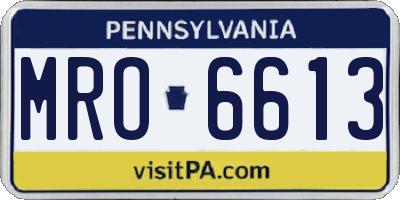 PA license plate MRO6613