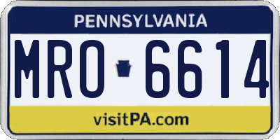 PA license plate MRO6614