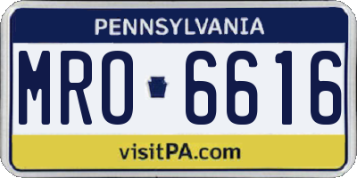 PA license plate MRO6616