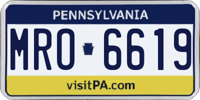 PA license plate MRO6619