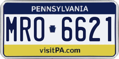 PA license plate MRO6621