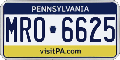 PA license plate MRO6625