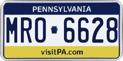 PA license plate MRO6628