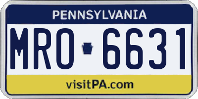 PA license plate MRO6631