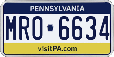 PA license plate MRO6634