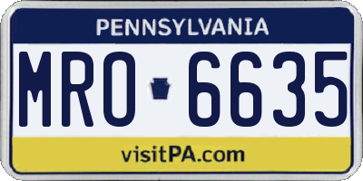 PA license plate MRO6635