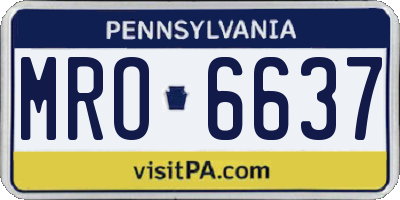 PA license plate MRO6637