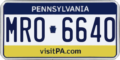PA license plate MRO6640