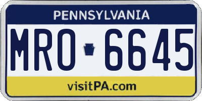 PA license plate MRO6645