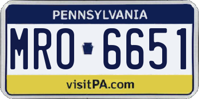 PA license plate MRO6651