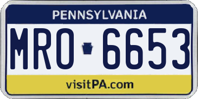 PA license plate MRO6653