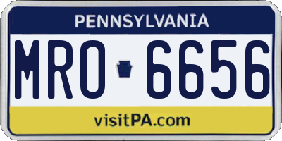 PA license plate MRO6656