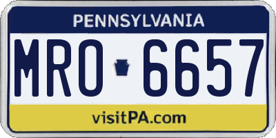 PA license plate MRO6657