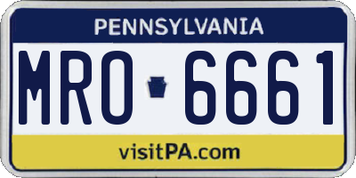 PA license plate MRO6661