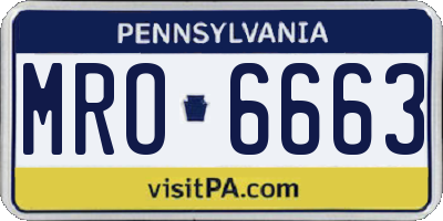 PA license plate MRO6663
