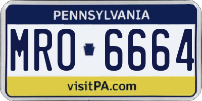 PA license plate MRO6664