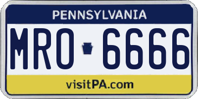PA license plate MRO6666