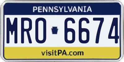 PA license plate MRO6674