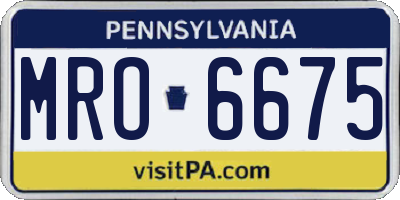 PA license plate MRO6675