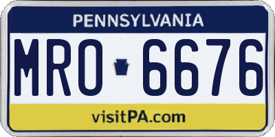 PA license plate MRO6676