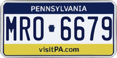 PA license plate MRO6679