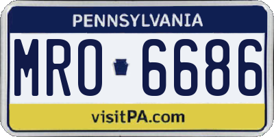 PA license plate MRO6686