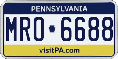 PA license plate MRO6688