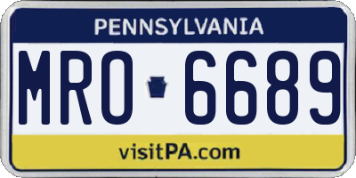 PA license plate MRO6689