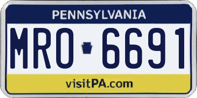 PA license plate MRO6691