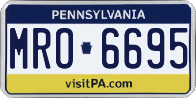 PA license plate MRO6695