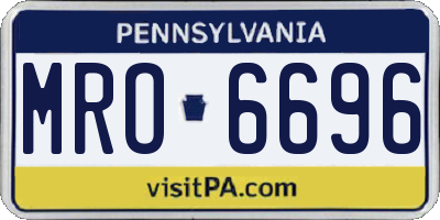 PA license plate MRO6696