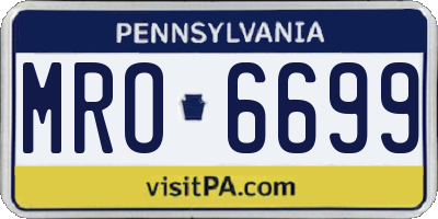 PA license plate MRO6699