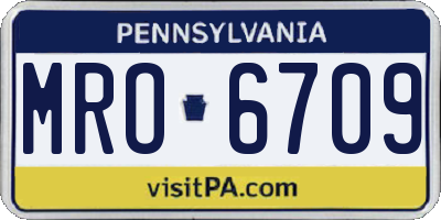 PA license plate MRO6709