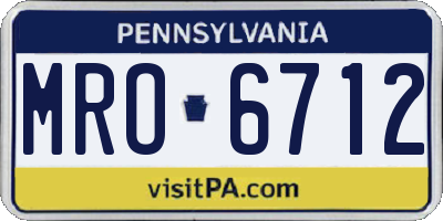 PA license plate MRO6712