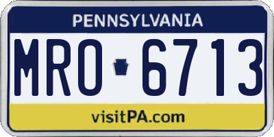 PA license plate MRO6713