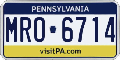 PA license plate MRO6714