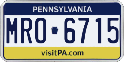 PA license plate MRO6715