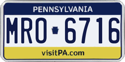 PA license plate MRO6716