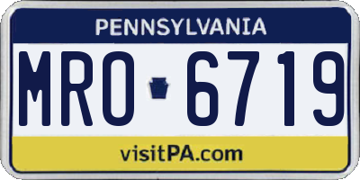 PA license plate MRO6719
