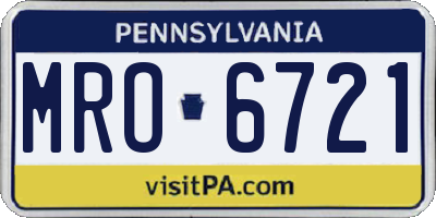 PA license plate MRO6721