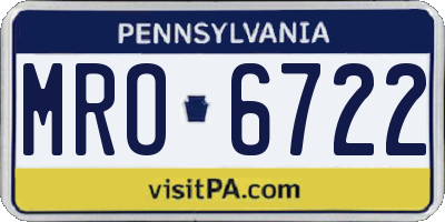 PA license plate MRO6722