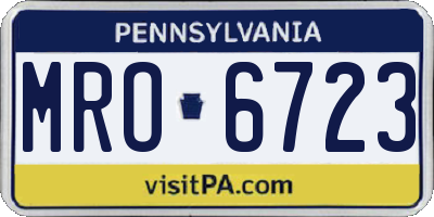 PA license plate MRO6723