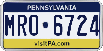 PA license plate MRO6724