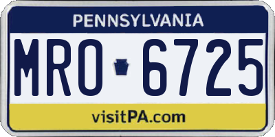 PA license plate MRO6725