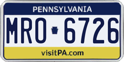 PA license plate MRO6726