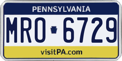 PA license plate MRO6729