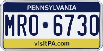 PA license plate MRO6730