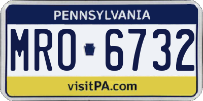 PA license plate MRO6732