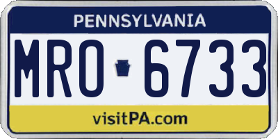 PA license plate MRO6733