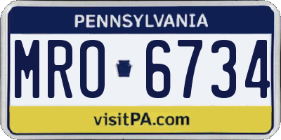 PA license plate MRO6734